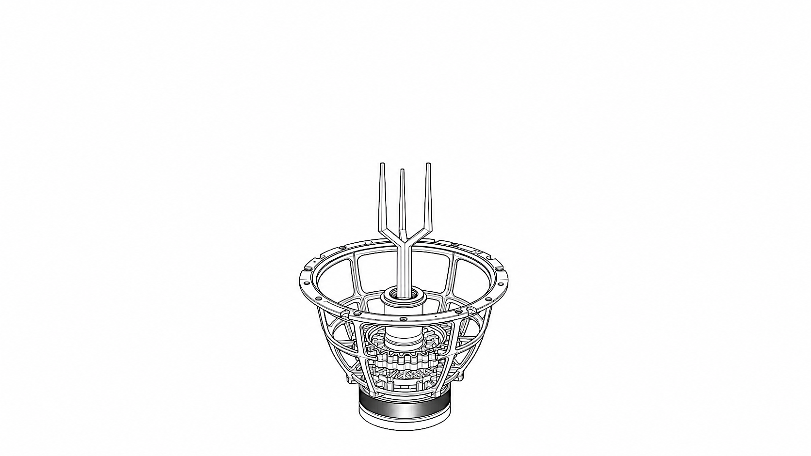FIG-N1-03: Cross-section of the FORKER assembly - magnet, mount, compliant coupling, resonator handle.